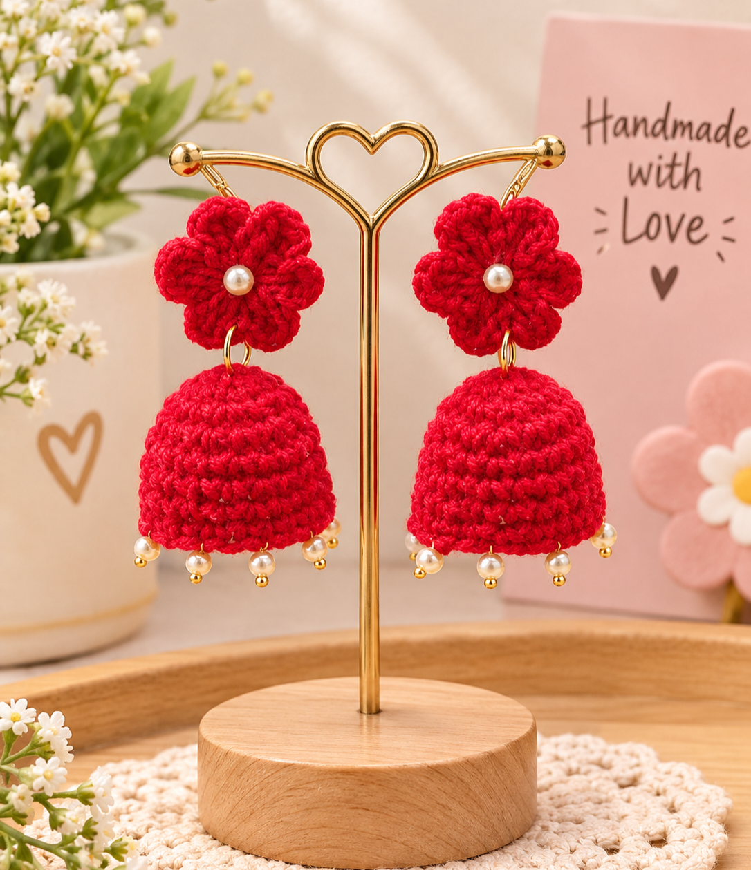 Crochet Jhumkas – Handmade Boho Earrings for Women
