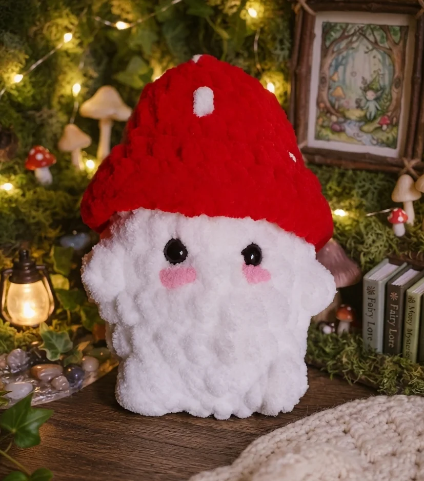 handmade crochet mushroom plushie